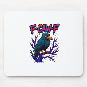Kraai, F-Caw-F Grappige Vogel Maan Gothische Volwa Muismat