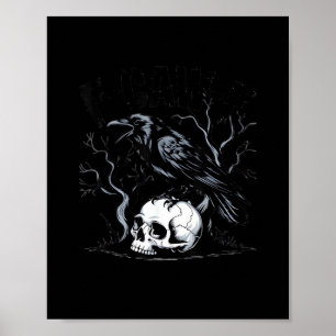 Kraai, F-Caw-F Grappige Vogel Maan Gothische Volwa Poster