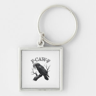 Kraai, F-Caw-F Grappige Vogel Maan Gothische Volwa Sleutelhanger