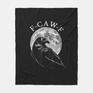 Kraai F-Caw-F Grappige Vogel Maan Gothische Volwas Fleece Deken