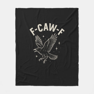 Kraai F-Caw-F Grappige Vogel Maan Gothische Volwas Fleece Deken
