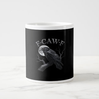 Kraai F-Caw-F Grappige Vogel Maan Gothische Volwas Grote Koffiekop