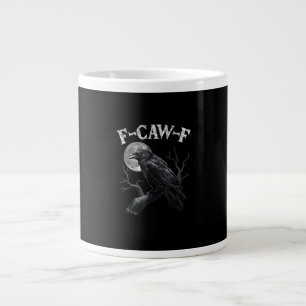 Kraai F-Caw-F Grappige Vogel Maan Gothische Volwas Grote Koffiekop