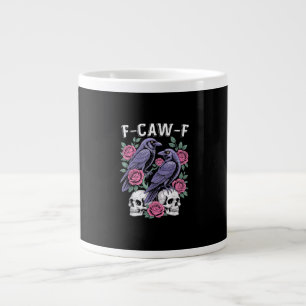 Kraai F-Caw-F Grappige Vogel Maan Gothische Volwas Grote Koffiekop