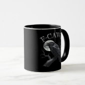 Kraai F-Caw-F Grappige Vogel Maan Gothische Volwas Mok (Voorkant rechts)
