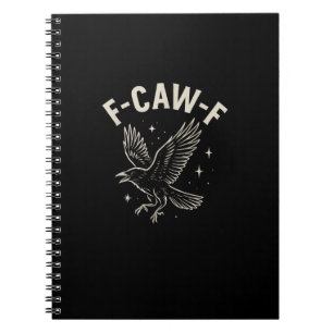 Kraai F-Caw-F Grappige Vogel Maan Gothische Volwas Notitieboek