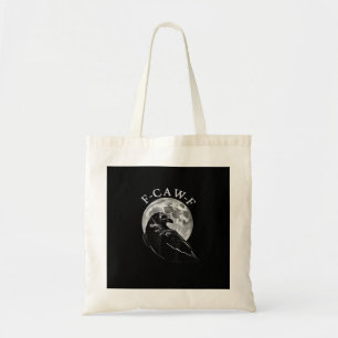 Kraai F-Caw-F Grappige Vogel Maan Gothische Volwas Tote Bag