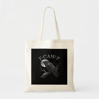Kraai F-Caw-F Grappige Vogel Maan Gothische Volwas Tote Bag