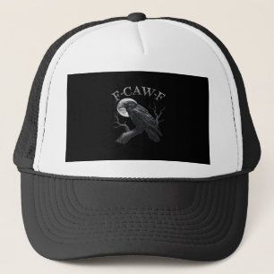 Kraai F-Caw-F Grappige Vogel Maan Gothische Volwas Trucker Pet