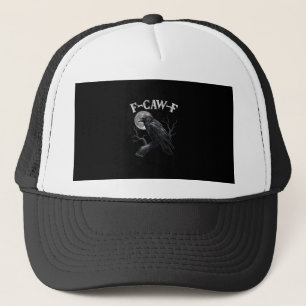 Kraai F-Caw-F Grappige Vogel Maan Gothische Volwas Trucker Pet