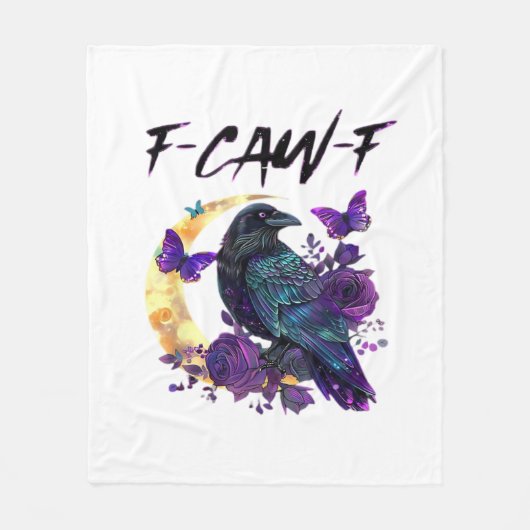 Kraai F Caw F Grappige Vogel Maan Gotisch Ontwerp Fleece Deken (Voorkant)