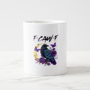 Kraai F Caw F Grappige Vogel Maan Gotisch Ontwerp Grote Koffiekop
