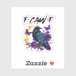 Kraai F Caw F Grappige Vogel Maan Gotisch Ontwerp Sticker