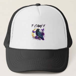 Kraai F Caw F Grappige Vogel Maan Gotisch Ontwerp Trucker Pet