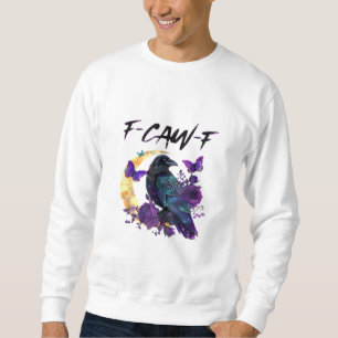 Kraai F Caw F Grappige Vogel Maan Gotisch Ontwerp Trui
