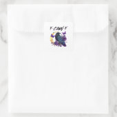 Kraai F Caw F Grappige Vogel Maan Gotisch Ontwerp Vierkante Sticker (Tas)