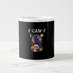 Kraai F-Caw-F Grappige Vogel Maan Gotisch Volwasse Grote Koffiekop