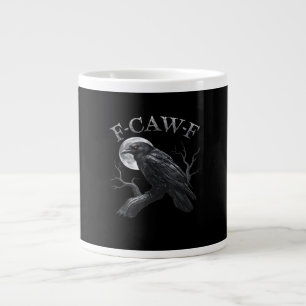Kraai F-Caw-F Grappige Vogel Maan Retro Klassieker Grote Koffiekop