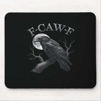Kraai F-Caw-F Grappige Vogel Maan Retro Klassieker Muismat