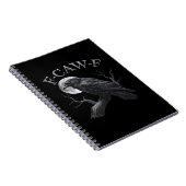 Kraai F-Caw-F Grappige Vogel Maan Retro Klassieker Notitieboek (Rechterzijde)