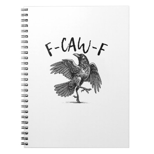 Kraai, F-Caw-F Grappige Vogel Notitieboek (Voorkant)