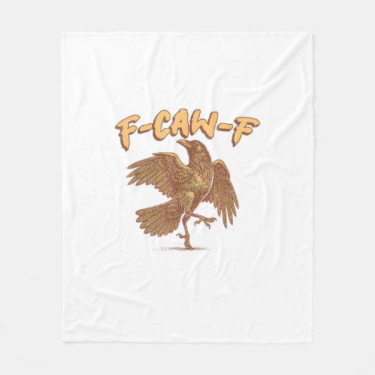 Kraai F-Caw-F Grappige Vogel Raaf Meme Fleece Deken (Voorkant)