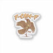 Kraai F-Caw-F Grappige Vogel Raaf Meme Sticker (Voorkant)