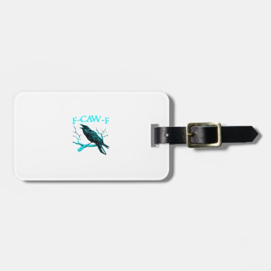 Kraai F-Caw-F Grappige Vogel Retro Bagagelabel (Voorkant horizontaal)