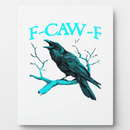 Kraai F-Caw-F Grappige Vogel Retro Design Creatiev Fotoplaat (Voorkant)
