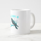 Kraai F-Caw-F Grappige Vogel Retro Design Creatiev Grote Koffiekop (Voorkant rechts)