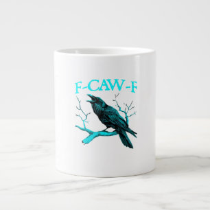 Kraai F-Caw-F Grappige Vogel Retro Design Creatiev Grote Koffiekop