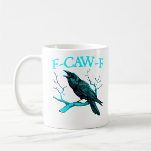 Kraai F-Caw-F Grappige Vogel Retro Design Creatiev Koffiemok