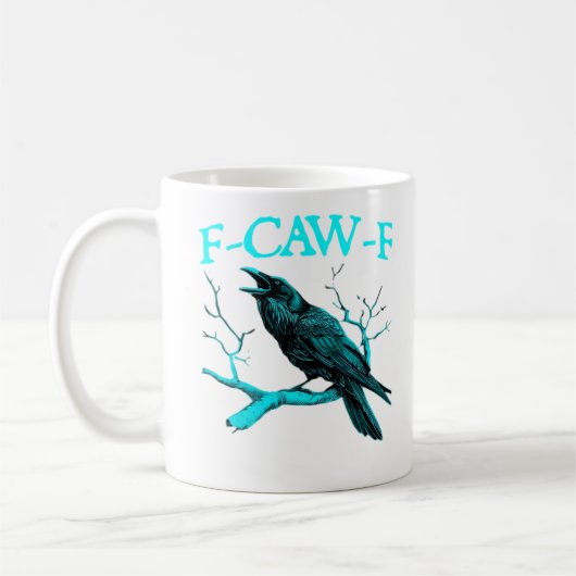 Kraai F-Caw-F Grappige Vogel Retro Design Creatiev Koffiemok (Links)