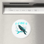 Kraai F-Caw-F Grappige Vogel Retro Design Creatiev Magneet (Insitu (Vaatwasser))