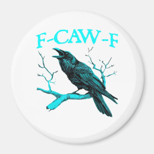 Kraai F-Caw-F Grappige Vogel Retro Design Creatiev Magneet