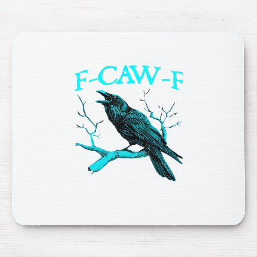 Kraai F-Caw-F Grappige Vogel Retro Design Creatiev Muismat (Voorkant)