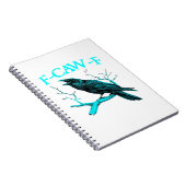 Kraai F-Caw-F Grappige Vogel Retro Design Creatiev Notitieboek (Rechterzijde)