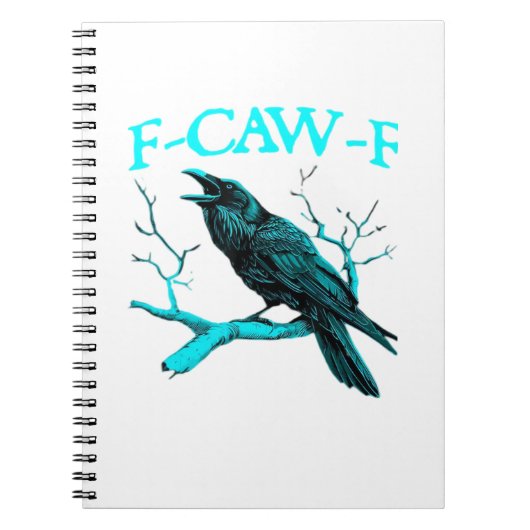 Kraai F-Caw-F Grappige Vogel Retro Design Creatiev Notitieboek (Voorkant)