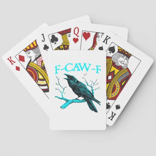 Kraai F-Caw-F Grappige Vogel Retro Design Creatiev Pokerkaarten (Achterkant)