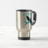Kraai F-Caw-F Grappige Vogel Retro Design Creatiev Reisbeker (Voorkant rechts)