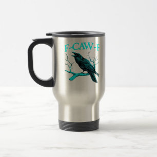 Kraai F-Caw-F Grappige Vogel Retro Design Creatiev Reisbeker