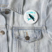 Kraai F-Caw-F Grappige Vogel Retro Design Creatiev Ronde Button 5,7 Cm (In situ)