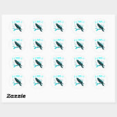 Kraai F-Caw-F Grappige Vogel Retro Design Creatiev Ronde Sticker (Vel)