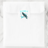 Kraai F-Caw-F Grappige Vogel Retro Design Creatiev Ronde Sticker (Tas)