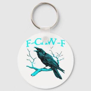 Kraai F-Caw-F Grappige Vogel Retro Design Creatiev Sleutelhanger