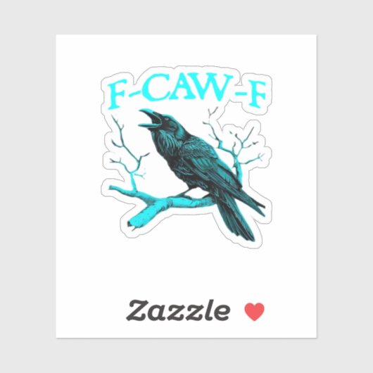 Kraai F-Caw-F Grappige Vogel Retro Design Creatiev Sticker (Vel)