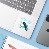 Kraai F-Caw-F Grappige Vogel Retro Design Creatiev Sticker (Laptop met iPhone)