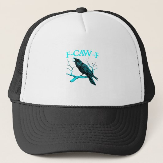 Kraai F-Caw-F Grappige Vogel Retro Design Creatiev Trucker Pet (Voorkant)