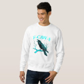 Kraai F-Caw-F Grappige Vogel Retro Design Creatiev Trui (Voorkant volledig)