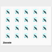 Kraai F-Caw-F Grappige Vogel Retro Design Creatiev Vierkante Sticker (Vel)
